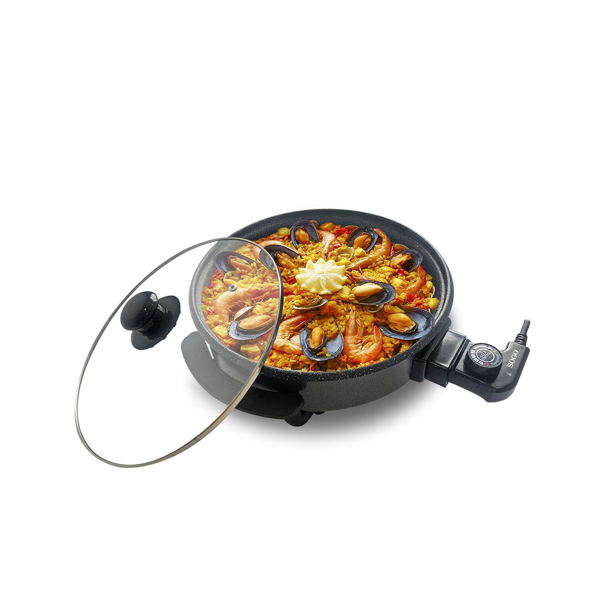 Pentola Elettrica da 32cm con Coperchio in Vetro - SAMULAND